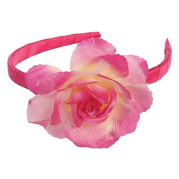 Lito Girls Fuchsia Large Flower Hairband Accessory - SophiasStyle.com